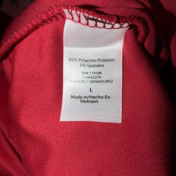 NWT Juicy Couture Velour Track Pants Red Large Rhinestone Logo Mid Rise - Picture 7 of 10